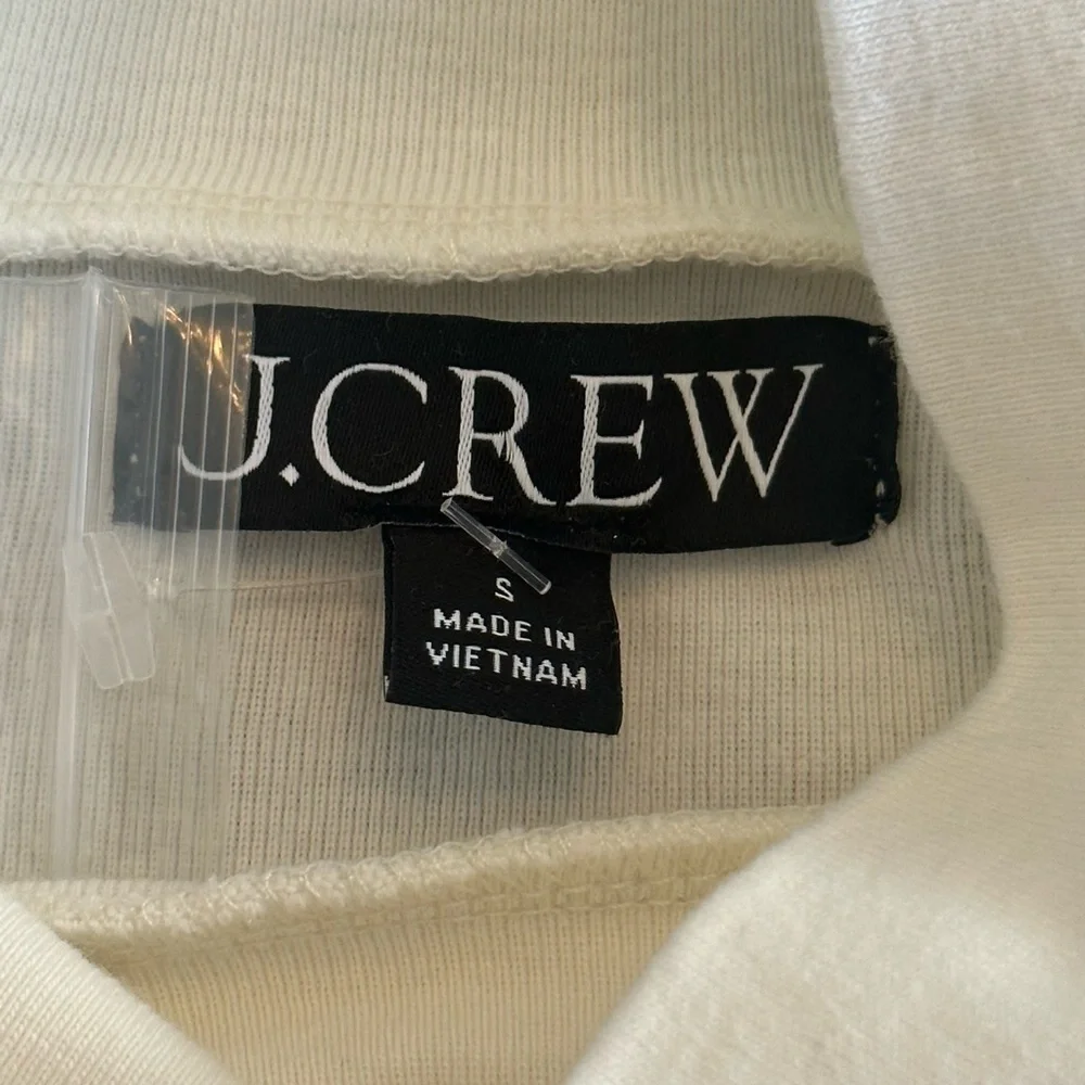 J. Crew | Perfect-fit Ivory Turtleneck with Rhinestone Buttons